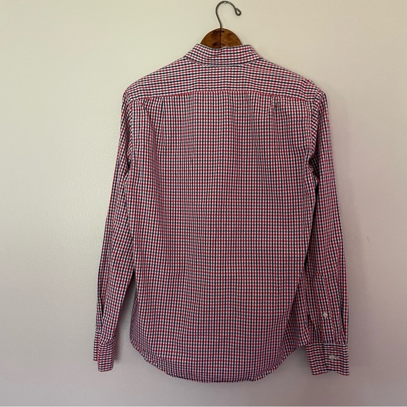 Men’s J. Crew Red White Green & Blue Checkered Long Sleeve Button Down Shirt - Picture 3 of 4
